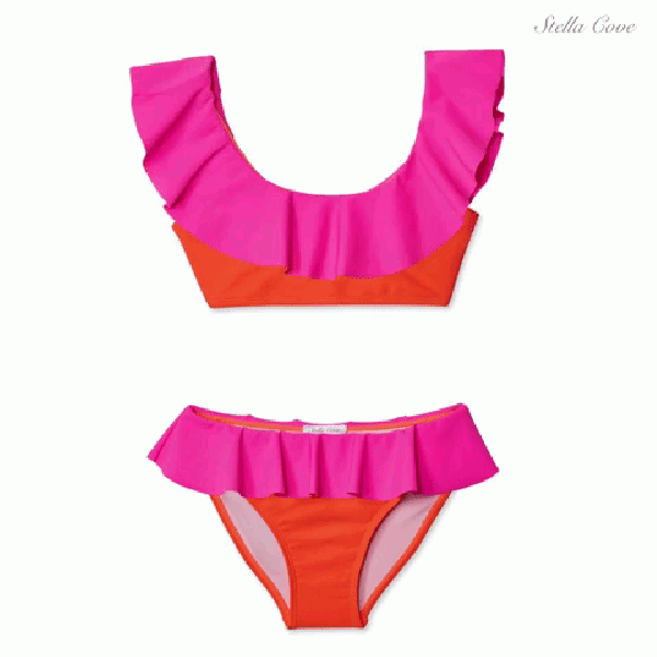 STELLA COVE bikini Neon pink and orange